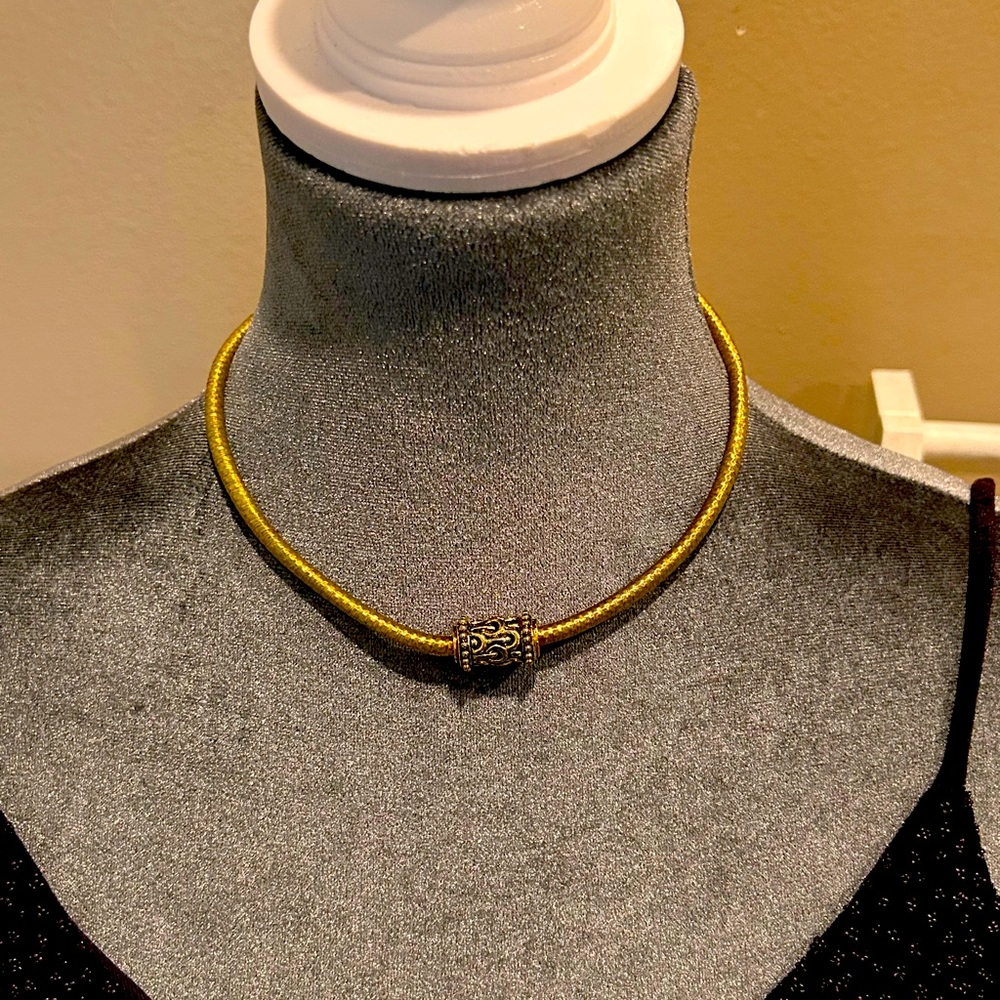 Balinese One Bead Gold Plated Choker